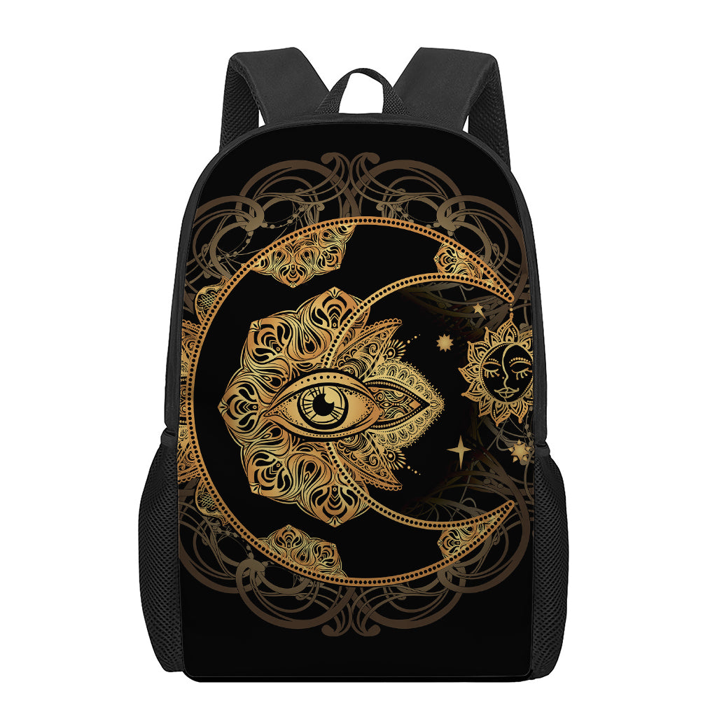 Bohemian Sun And Moon Print 17 Inch Backpack