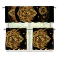 Bohemian Sun And Moon Print 3 Piece Kitchen Curtains