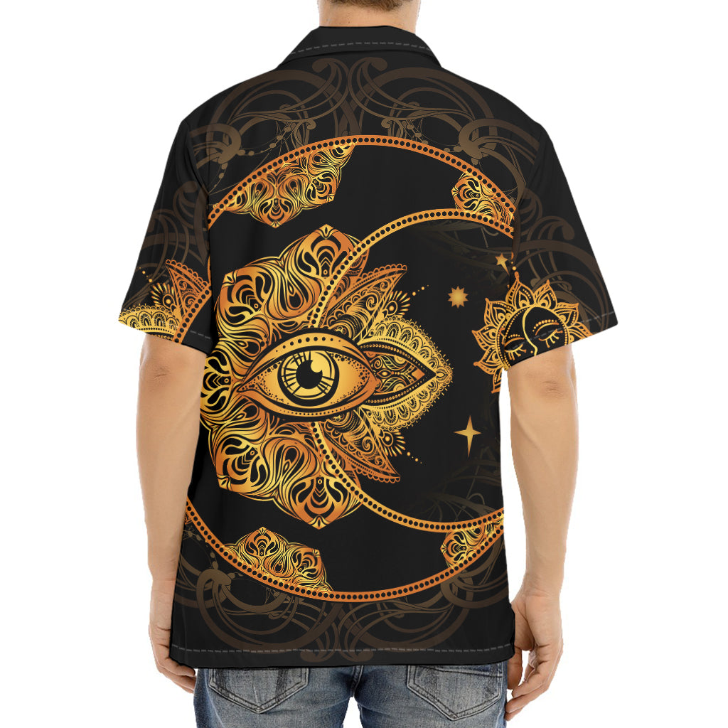 Bohemian Sun And Moon Print Aloha Shirt