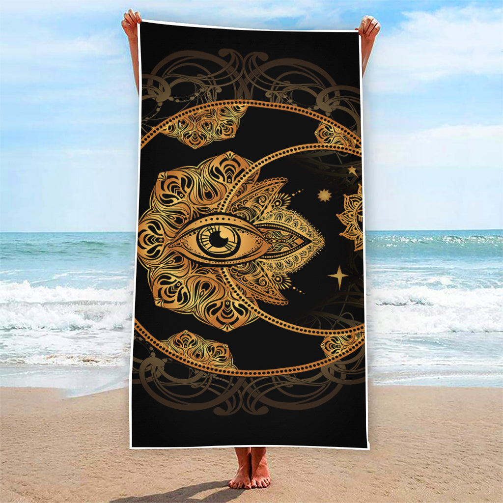 Bohemian Sun And Moon Print Beach Towel