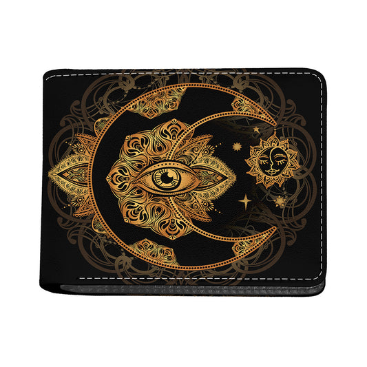Bohemian Sun And Moon Print Bifold Wallet
