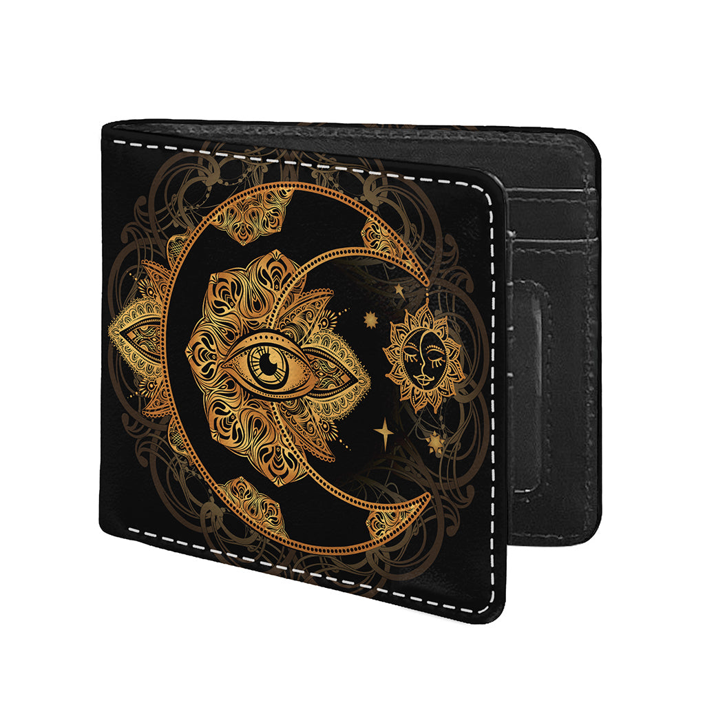 Bohemian Sun And Moon Print Bifold Wallet
