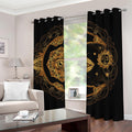Bohemian Sun And Moon Print Dimout Grommet Curtains