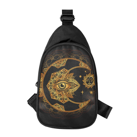 Bohemian Sun And Moon Print Chest Bag