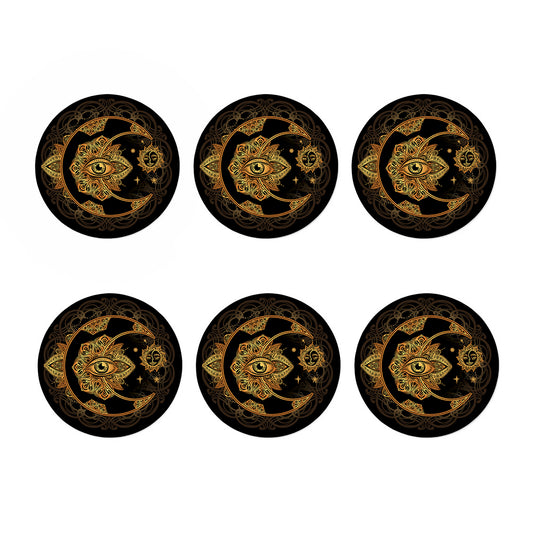 Bohemian Sun And Moon Print Coaster Set