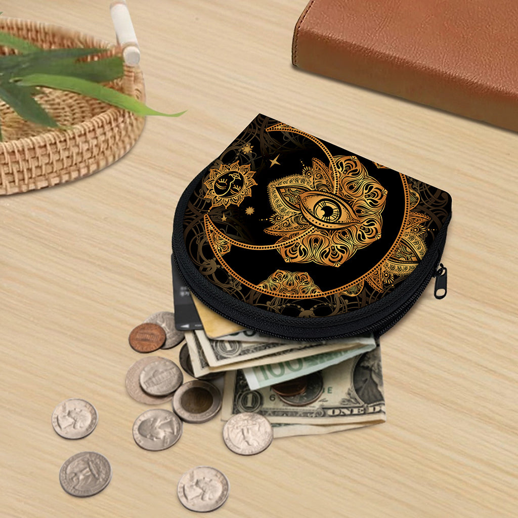 Bohemian Sun And Moon Print Coin Purse