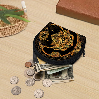 Bohemian Sun And Moon Print Coin Purse
