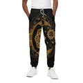Bohemian Sun And Moon Print Cotton Sweatpants