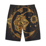 Bohemian Sun And Moon Print Cotton Shorts
