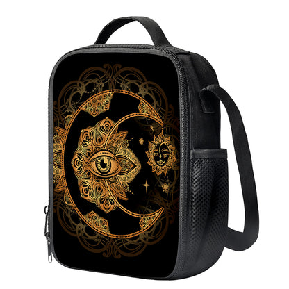 Bohemian Sun And Moon Print Crossbody Lunch Bag