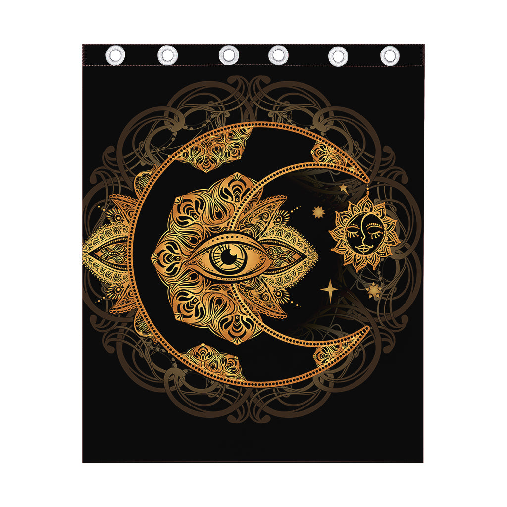 Bohemian Sun And Moon Print Curtain