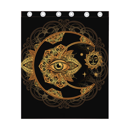 Bohemian Sun And Moon Print Curtain