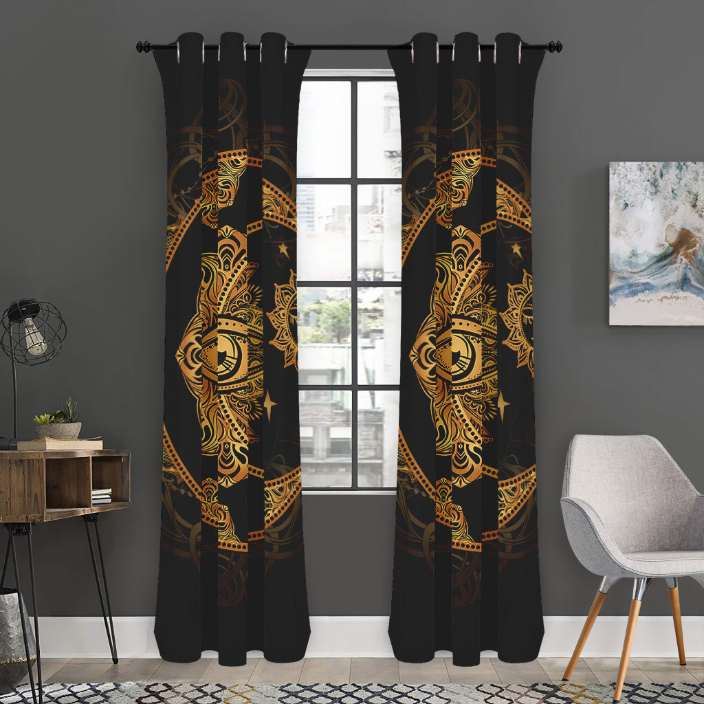 Bohemian Sun And Moon Print Curtain