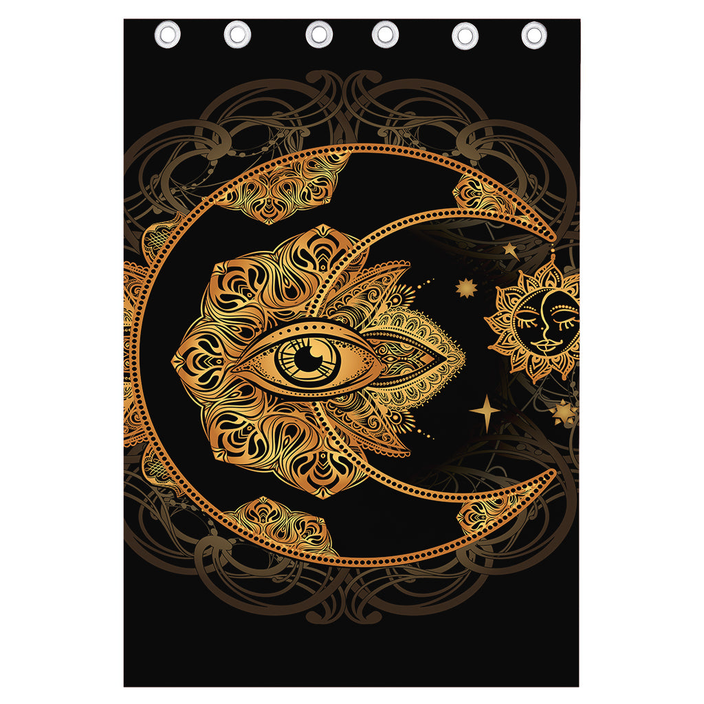 Bohemian Sun And Moon Print Curtain