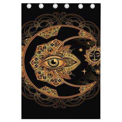 Bohemian Sun And Moon Print Curtain