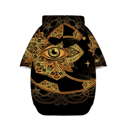 Bohemian Sun And Moon Print Dog Zip Up Hoodie