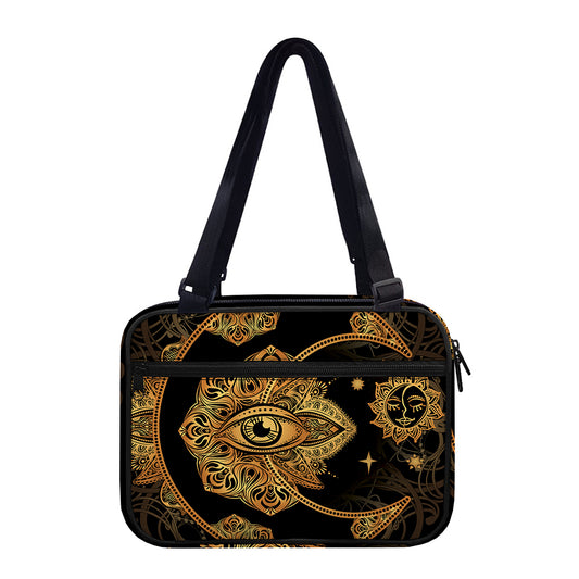 Bohemian Sun And Moon Print Double Strap Bible Bag