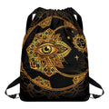 Bohemian Sun And Moon Print Drawstring Backpack