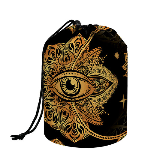 Bohemian Sun And Moon Print Drawstring Makeup Bag