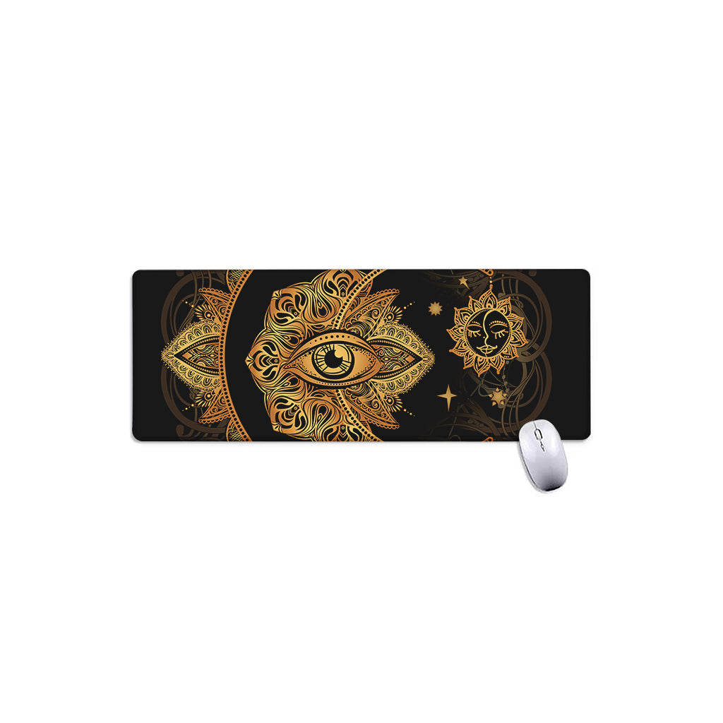 Bohemian Sun And Moon Print Extended Mouse Pad