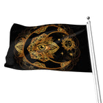Bohemian Sun And Moon Print Flag
