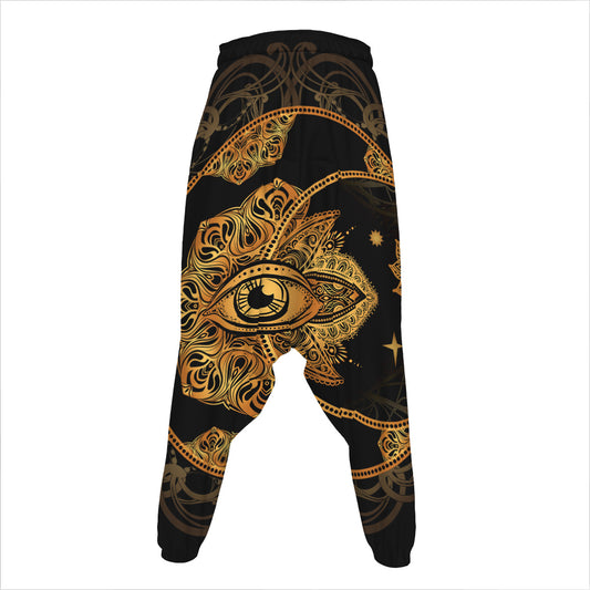 Bohemian Sun And Moon Print Hammer Pants