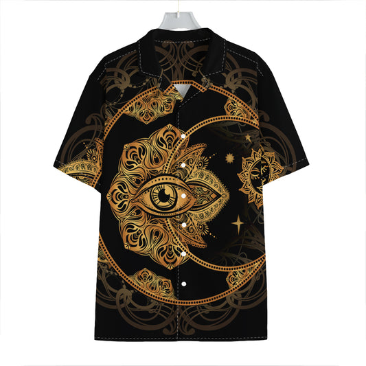 Bohemian Sun And Moon Print Hawaiian Shirt