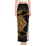 Bohemian Sun And Moon Print High Slit Maxi Skirt