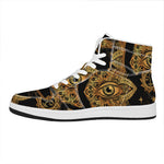 Bohemian Sun And Moon Print High Top Leather Sneakers