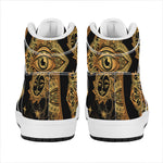Bohemian Sun And Moon Print High Top Leather Sneakers