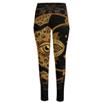 Bohemian Sun And Moon Print High-Waisted Pocket Leggings
