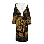 Bohemian Sun And Moon Print Hooded Bathrobe