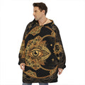 Bohemian Sun And Moon Print Hoodie Blanket