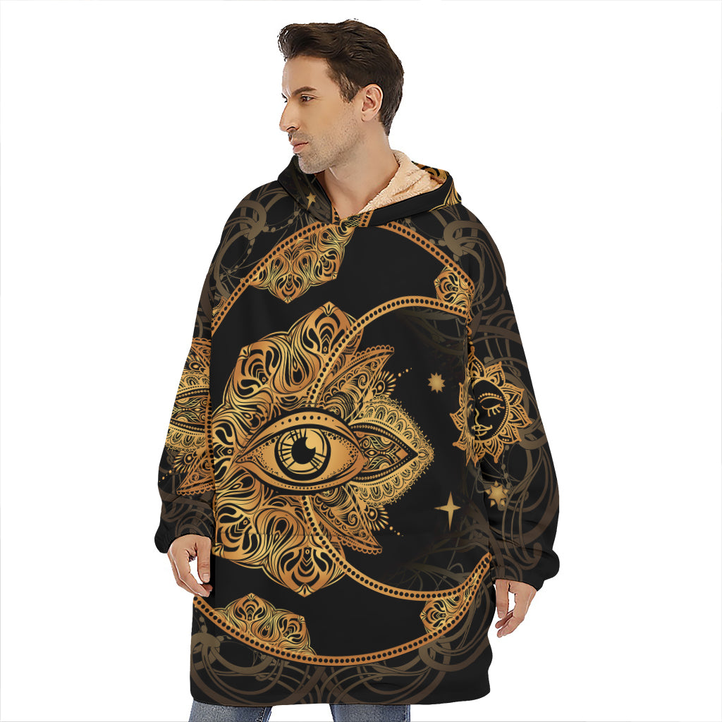 Bohemian Sun And Moon Print Hoodie Blanket