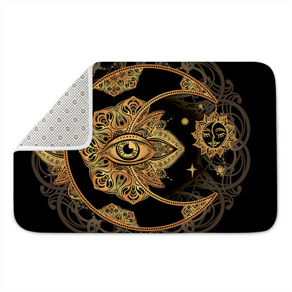 Bohemian Sun And Moon Print Indoor Door Mat