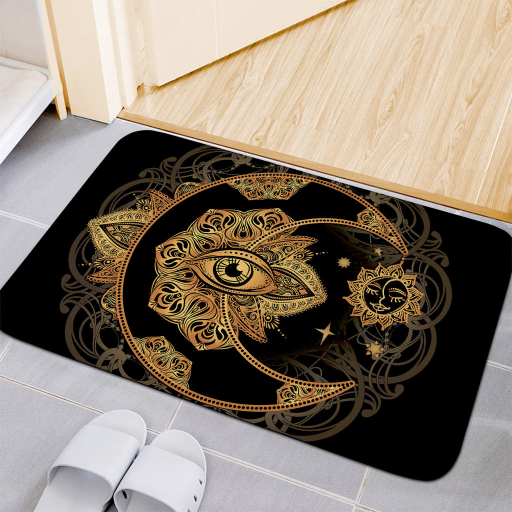 Bohemian Sun And Moon Print Indoor Door Mat