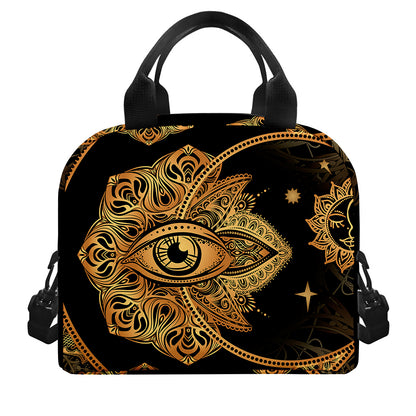 Bohemian Sun And Moon Print Insulated Lunch Bag
