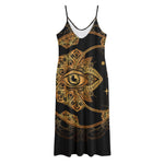Bohemian Sun And Moon Print Jersey Midi Cami Dress