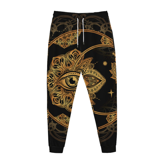Bohemian Sun And Moon Print Jogger Pants