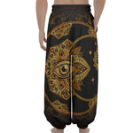 Bohemian Sun And Moon Print Lantern Pants