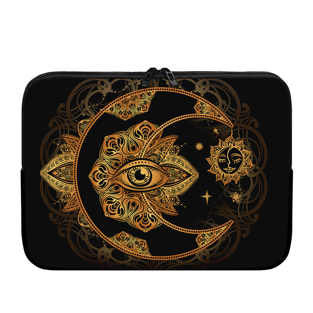 Bohemian Sun And Moon Print Laptop Sleeve