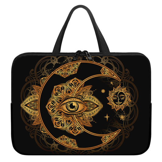 Bohemian Sun And Moon Print Laptop Sleeve With Handle