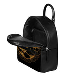 Bohemian Sun And Moon Print Leather Backpack