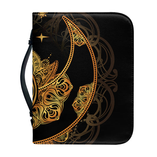 Bohemian Sun And Moon Print Leather Bible Cover