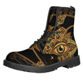 Bohemian Sun And Moon Print Lace-Up Boots
