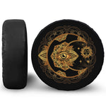 Bohemian Sun And Moon Print Leather Spare Tire Cover