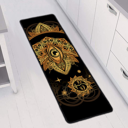 Bohemian Sun And Moon Print Long Kitchen Mat
