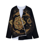 Bohemian Sun And Moon Print Long Sleeve Short Coat