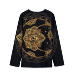 Bohemian Sun And Moon Print Long Sleeve Short Coat