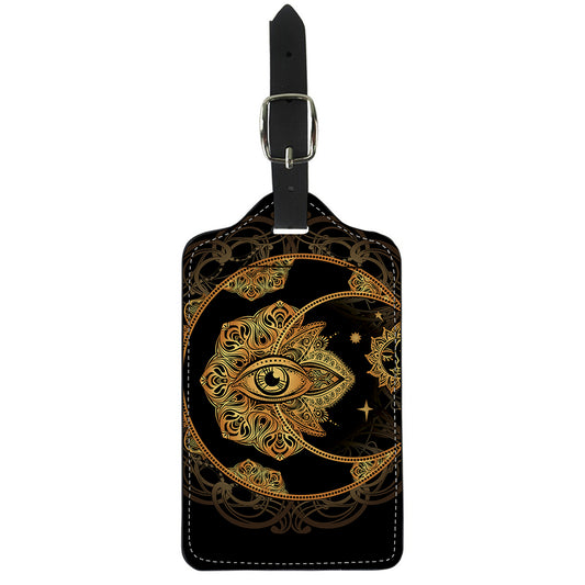 Bohemian Sun And Moon Print Luggage Tag